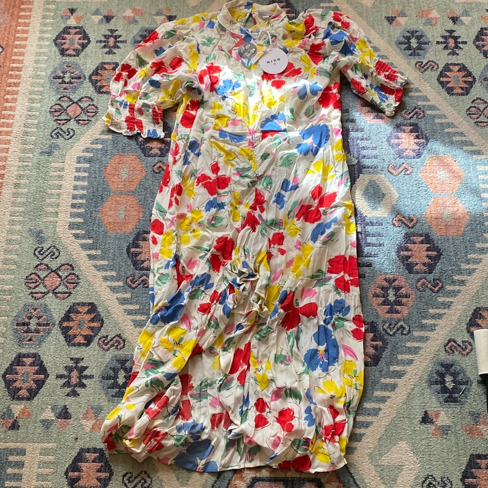 Rixo for target white floral dress Size 16W/18W New with tags colorful print